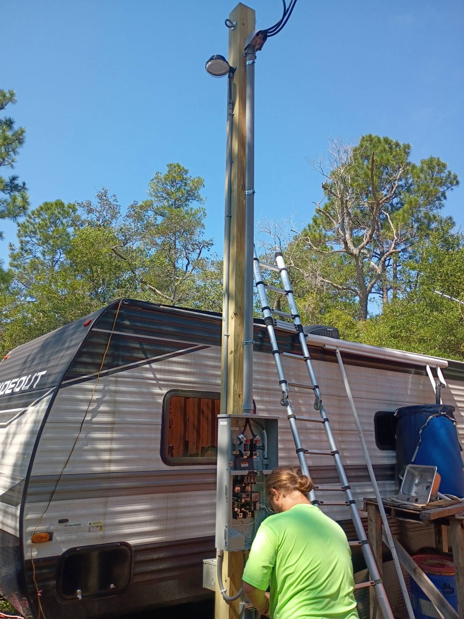 Brand New RV Plug + Power Pole Installation – Milton, FL